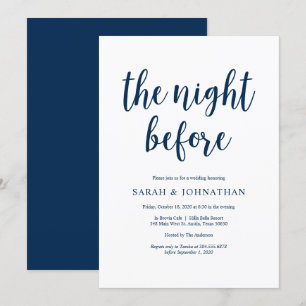 De nacht ervoor, Navy Blue, Rehearsal Dinner Kaart