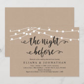 De nacht ervoor, Rustic Kraft repetitie Dinner Kaart (Voorkant / Achterkant)