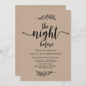 De nacht ervoor, Rustic Kraft, repetitief diner Kaart (Voorkant / Achterkant)