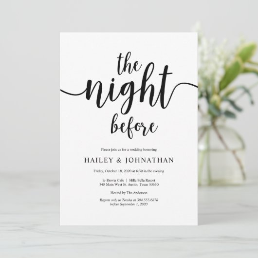 De nacht ervoor, Rustic Wedding Rehearsal Dinner Kaart (Staand voorkant)