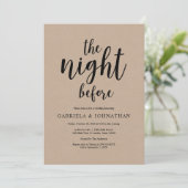 De nacht ervoor, Rustic Wedding Rehearsal Dinner Kaart (Staand voorkant)