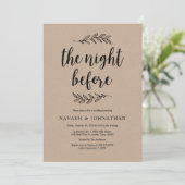 De nacht ervoor, Rustic Wedding Rehearsal Dinner Kaart (Staand voorkant)