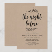 De nacht ervoor, Rustic Wedding Rehearsal Dinner Kaart (Voorkant / Achterkant)