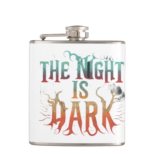 De nacht is donker heupfles (Voorkant)