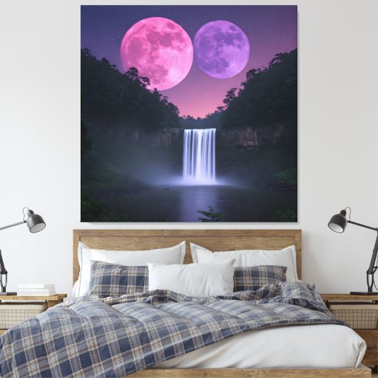 De Nacht Manen  Canvas Afdruk (Insitu (Slaapkamer))