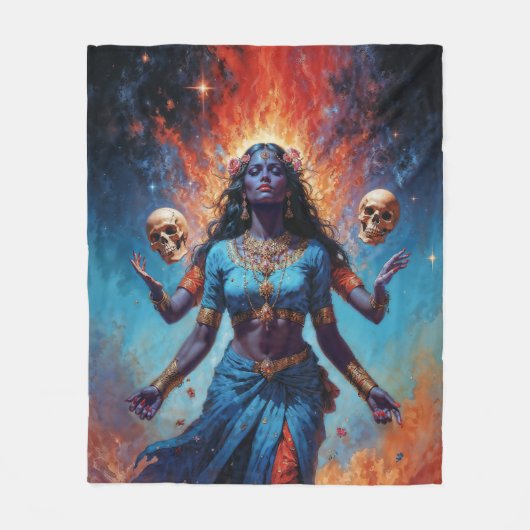 De Nacht Moeder Kali Fleece Deken (Voorkant)