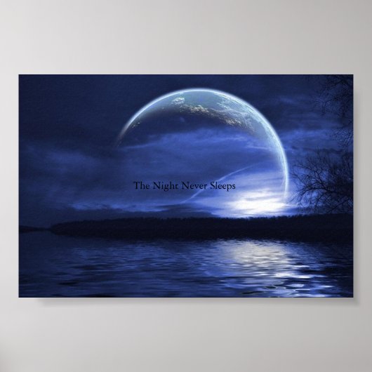 De nacht slaapt nooit poster (Voorkant)