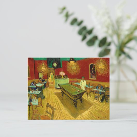 De nacht van Cafe Vincent van Gogh Briefkaart (Staand voorkant)