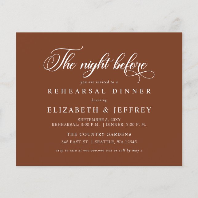 De nacht van de begroting vóór de repetitie nodigt (Voorkant)