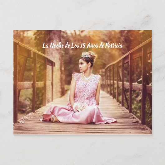 De Nacht Van de Quince Uitnodiging Briefkaart (Voorkant)