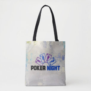 De Nacht van de teller met het Spelen Kaarten op d Tote Bag
