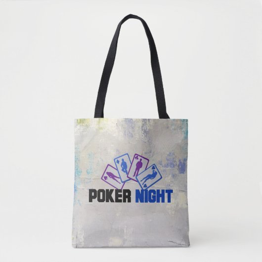 De Nacht van de teller met het Spelen Kaarten op d Tote Bag (Voorkant)