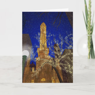 De Nacht van de winter bij de Toren van het Water Feestdagen Kaart