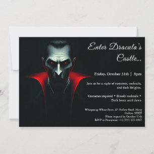 De nacht van Dracula   Halloween kostuumfeest Kaart