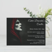 De nacht van Dracula | Halloween kostuumfeest Kaart (Staand voorkant)