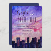 De nacht van het centrum van Girl op Sunset Kaart (Voorkant / Achterkant)