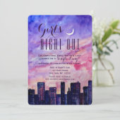 De nacht van het centrum van Girl op Sunset Kaart (Staand voorkant)