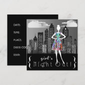 De nacht van het meisje op de stad nodigt uit kaart (Voorkant / Achterkant)