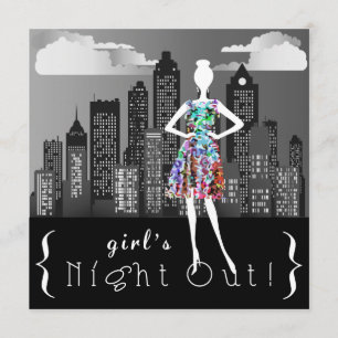 De nacht van het meisje op de stad nodigt uit kaart