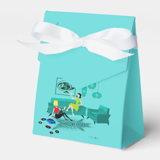 De nacht van het meisje van de persoonlijke Retro  Bedankdoosjes (Voorkant Zijde)