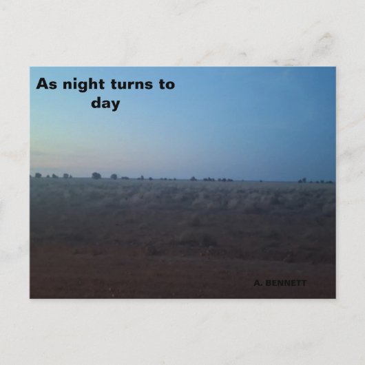 De nacht verandert in de dag briefkaart (Voorkant)