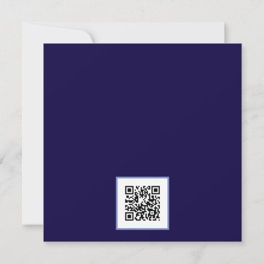 De nacht voor Blue Hydrangea QR-code Kaart (Achterkant)