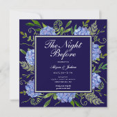 De nacht voor Blue Hydrangea QR-code Kaart (Voorkant)