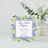 De nacht voor Blue Hydrangea QR-code Kaart (Staand voorkant)