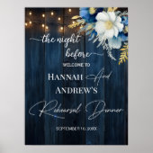 De nacht voor Blue Wood Wedding Welkom Poster (Voorkant)