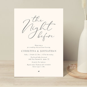 “De Nacht Voor” Champagne Rehearsal Dinner Kaart