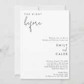 De Nacht Voor Chic Script Rehearsal Dinner Kaart (Voorkant)