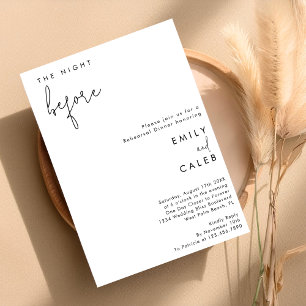 De Nacht Voor Chic Script Rehearsal Dinner Kaart