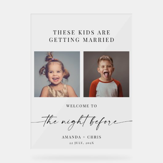 De nacht voor de kindertijd foto's bruiloft acryl bord (Voorkant)
