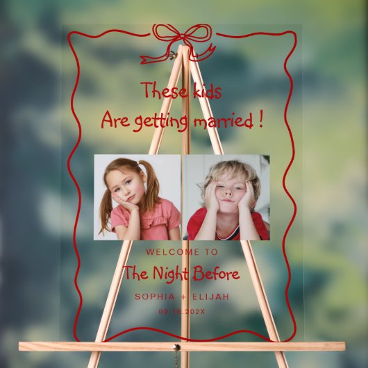 De nacht voor de kindertijd foto's bruiloft acryl bord (Neutraal)