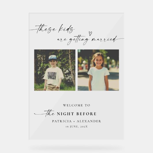 De nacht voor de kindertijd foto's bruiloft acryl bord (Voorkant)