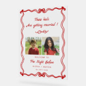 De nacht voor de kindertijd foto's bruiloft acryl bord (Hoek)