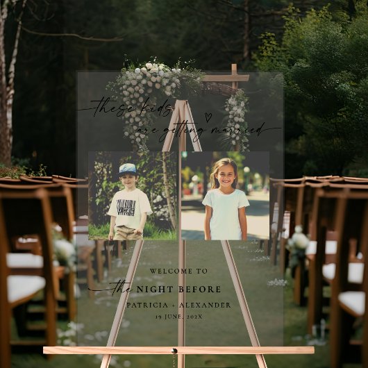 De nacht voor de kindertijd foto's bruiloft acryl bord