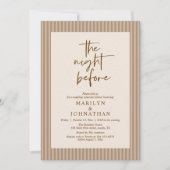 De nacht voor de klassieke neutrale bruiloft repet kaart (Voorkant)