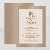 De nacht voor de klassieke neutrale bruiloft repet kaart (Voorkant / Achterkant)