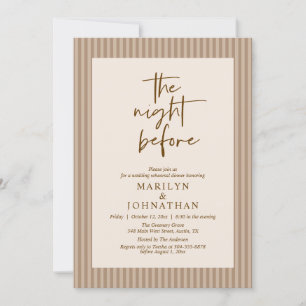 De nacht voor de klassieke neutrale bruiloft repet kaart