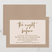 De nacht voor de klassieke neutrale bruiloft repet kaart (Voorkant / Achterkant)
