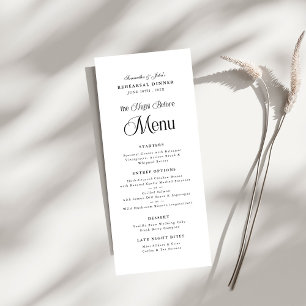 De Nacht Voor de Moderne Elegante Oefen Dinner Menu