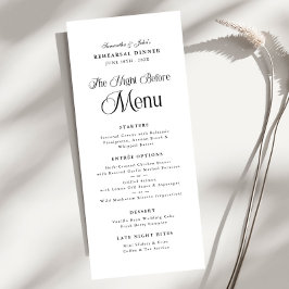 De Nacht Voor de Moderne Elegante Oefen Dinner Menu