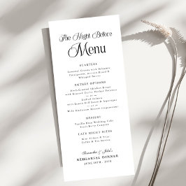 De Nacht Voor de Moderne Elegante Oefenmaaltijd Menu