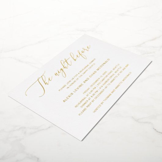 De nacht voor de moderne repetitie folie uitnodiging (Gedraaid)