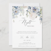 De nacht voor de puinblauwe Floral Kaart (Voorkant)