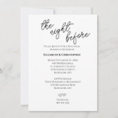 De nacht voor de repetitie van de bruiloft kaart (Voorkant)