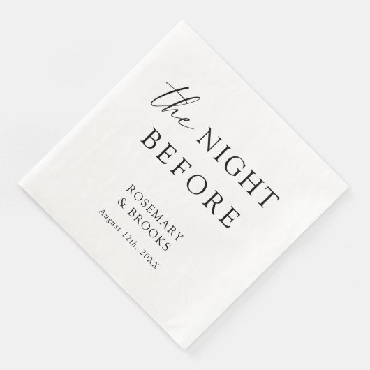 De nacht voor de repetitie van de bruiloft servet (Hoek)