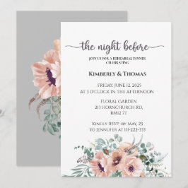 De nacht voor de repetitie van de diner kaart