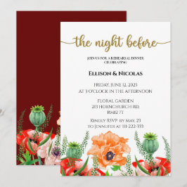 De nacht voor de repetitie van de diner kaart